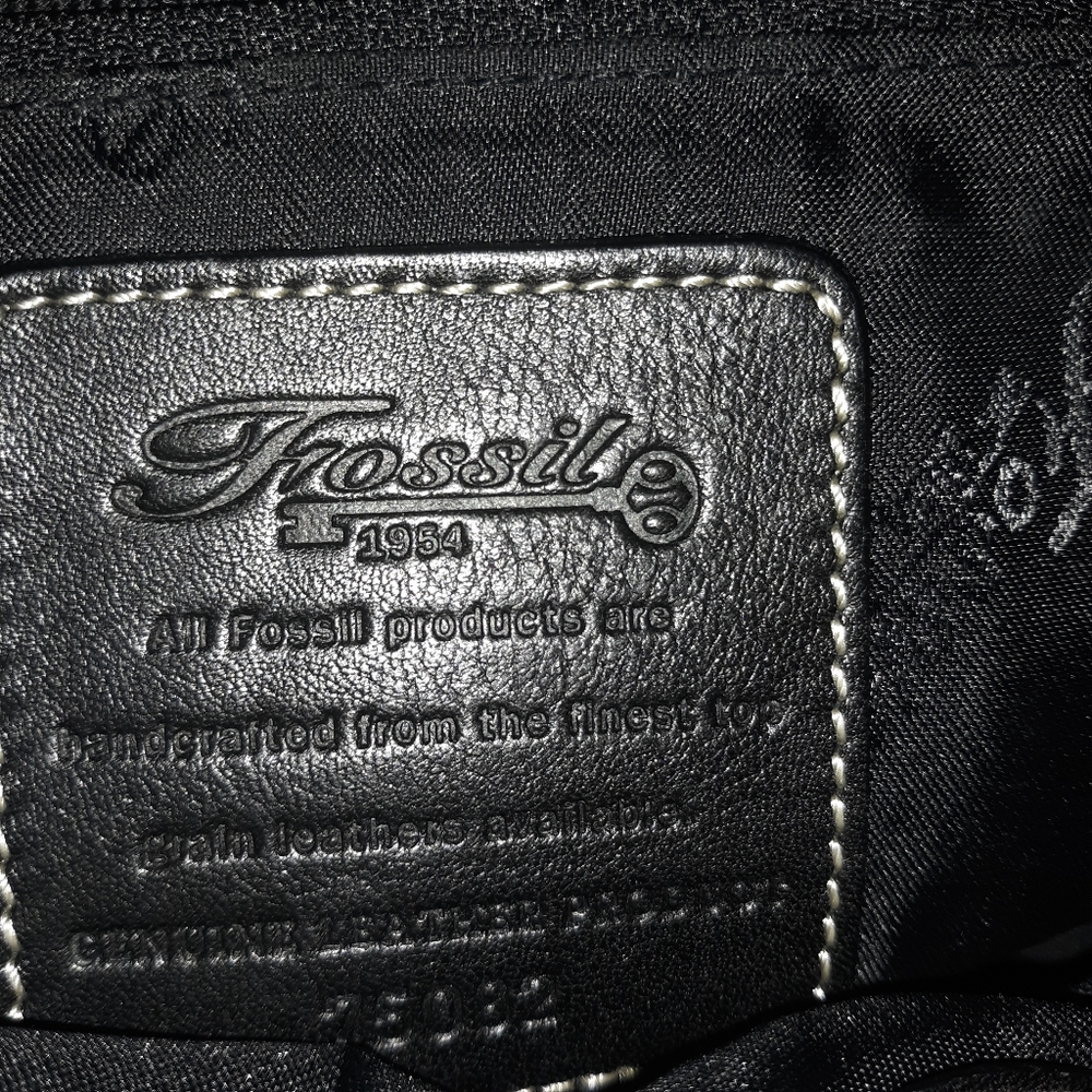Fossil Women's Black Leather Handbag Purse - Picture 2 of 3